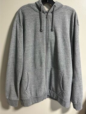 George Men's Gray Full-Zip Hooded Sweater Size 2XL